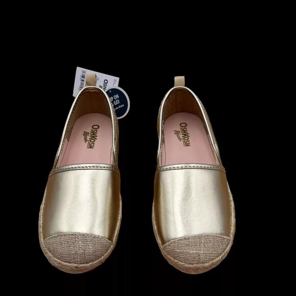 Oshkosh Toddler Girls Slip-on Casual Shoes Size 7 Gold Metallic Finish - Picture 3 of 16